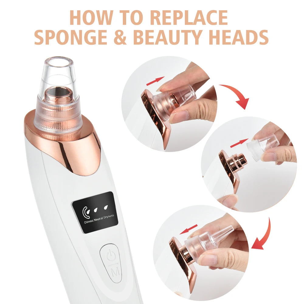 Professional Vacuum Blackhead Remover | Pore Suction Acne Cleanser with Multi-Functional Beauty Heads