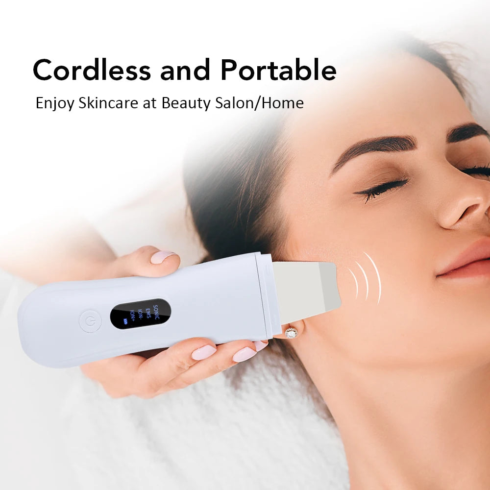 Ultrasonic Skin Scrubber with LCD Display | Deep Facial Cleansing & Blackhead Remover Pore Cleaner
