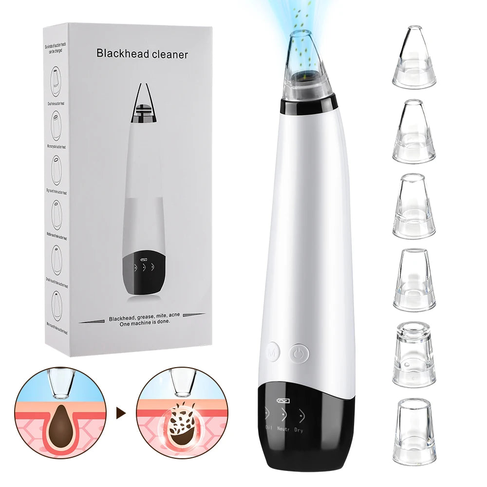 Professional Vacuum Blackhead Remover | Pore Suction Acne Cleanser with Multi-Functional Beauty Heads