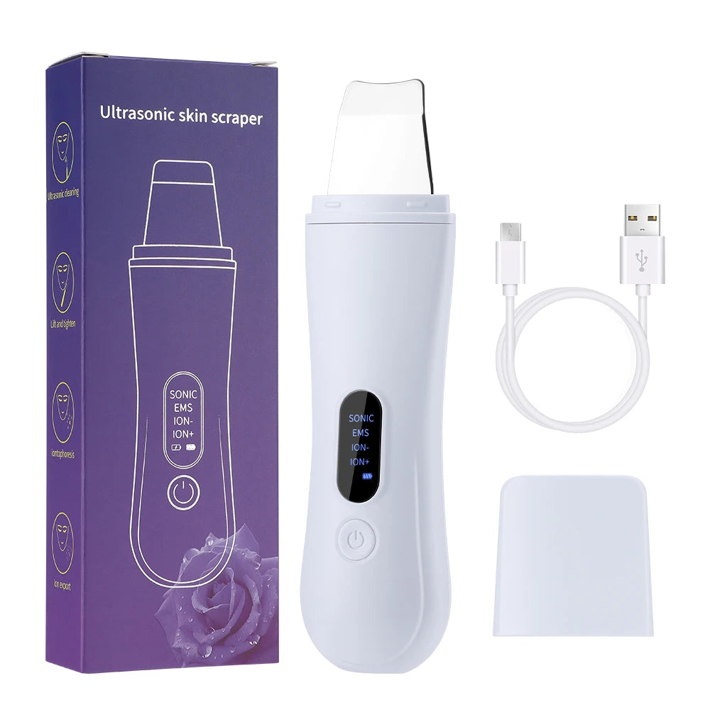 Ultrasonic Skin Scrubber with LCD Display | Deep Facial Cleansing & Blackhead Remover Pore Cleaner