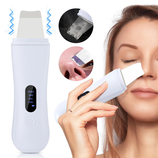 Ultrasonic Skin Scrubber with LCD Display | Deep Facial Cleansing & Blackhead Remover Pore Cleaner